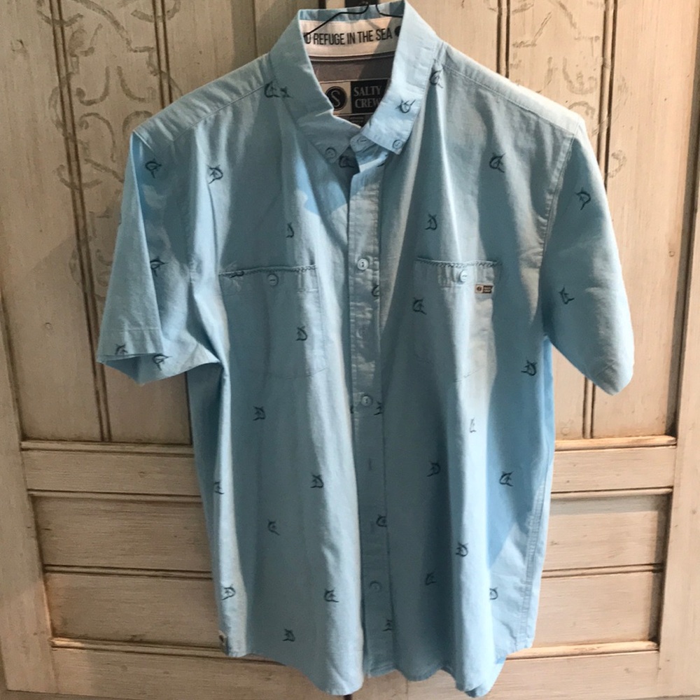 Never worn men’s Salty Crew sailfish button down